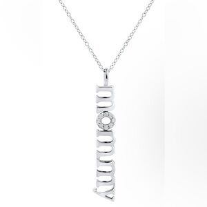 NWT Diamond "Mommy" Mom Mother Necklace in Sterling Silver